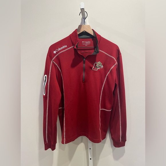 Columbia Lafayette Leopards Golf Quarter Zip Long Sleeve Omni-Wick Iron Size M - Picture 1 of 5